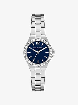 Reloj Lennox mini en tono plateado con incrustaciones