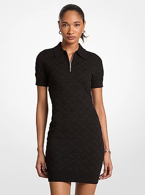 Robe polo en jacquard &agrave; logo