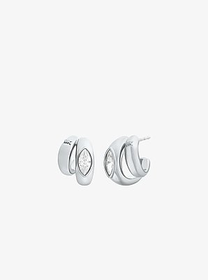 Boucles d&rsquo;oreilles &agrave; double anneau &agrave; zircons cubiques taille marquise