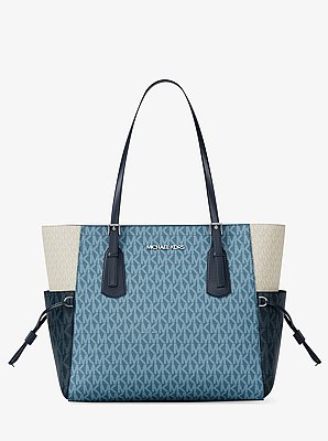 Bolso tote Voyager grande de bloques de color con logotipo de la marca
