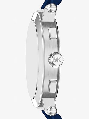 Oversized Billie Silver-Tone and Silicone Watch