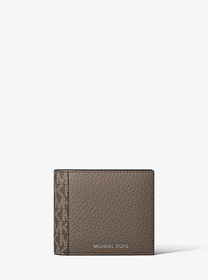 Cooper Leather and Signature Logo Billfold Wallet With Passcase