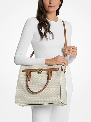Hamilton Moderne Large Signature Logo Satchel