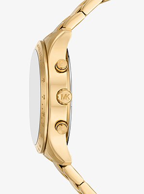 Oversized Berkley Pav&eacute; Gold-Tone Watch
