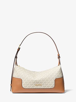 Teddi Medium Signature Logo Slouchy Shoulder Bag