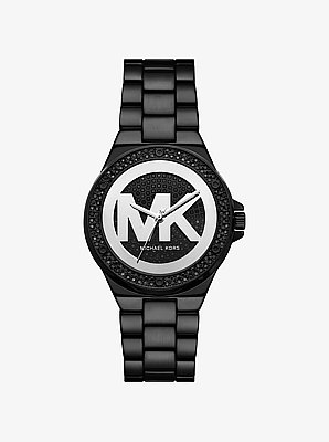 Lennox Pav&eacute; Black-Tone Watch