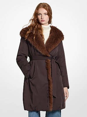 Faux Fur Trim Puffer Jacket
