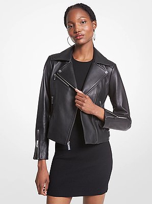 Chaqueta motera de piel