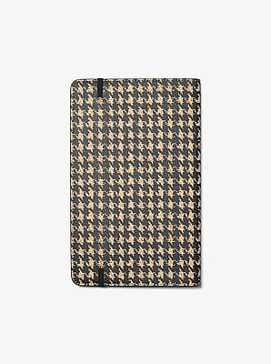 Medium Embellished Houndstooth Print Notebook