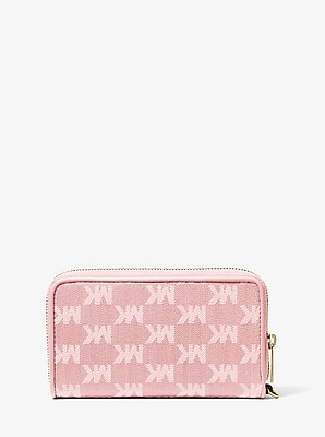 Billetera Jet Set Travel grande para tel&eacute;fono con logotipo jacquard de denim