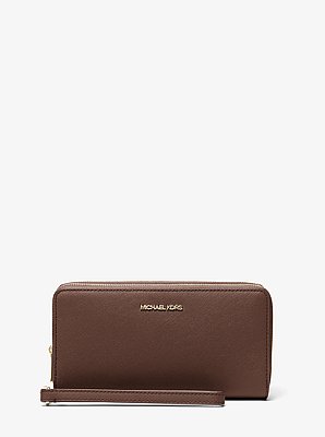 Jet Set Travel Large Saffiano Leather Wristlet