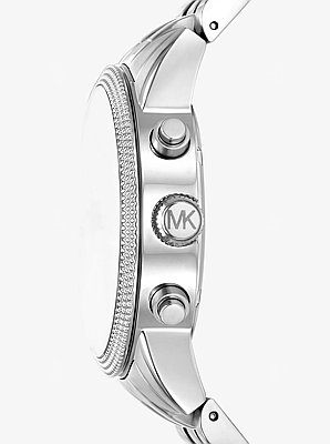 Reloj Hutton oversize en tono plateado