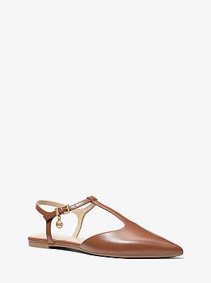 Cherie Leather T-Strap Flat