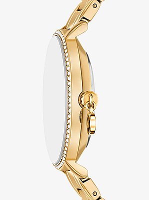 Mini Pyper Pav&eacute; Gold-Tone Watch