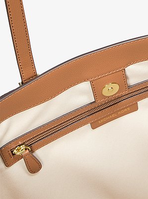 Taryn Large Signature Logo and Leather Tote Bag