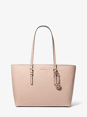 Quinn Large Signature Logo and Leather Tote Bag