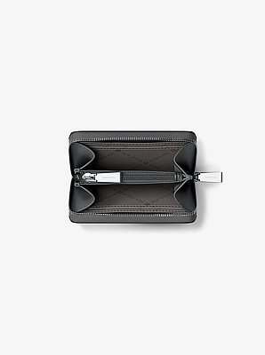 Jet Set Small Pebbled Leather Zip-Around Card Case