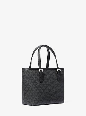Bolso tote Jet Set Travel extrapeque&ntilde;o con cremallera superior y estampado de logotipos