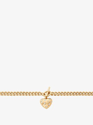 Pav&eacute; Heart Charm Bracelet
