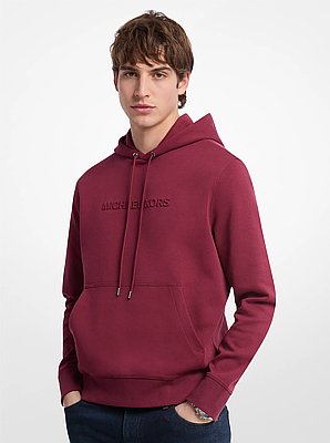 Embossed Logo Cotton Blend Hoodie