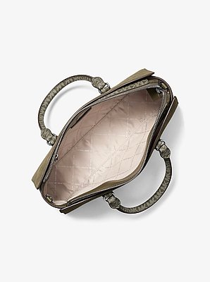 Arden Medium Signature Logo Top-Zip Satchel image number 1
