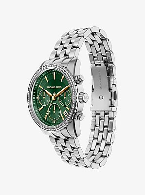 Bryant Pav&eacute; Silver-Tone Watch