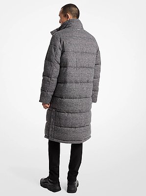 Prince Of Wales Quilted Puffer Coat
