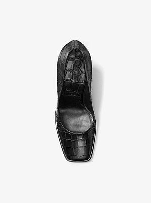 Jeanne Crocodile Embossed Leather Pump