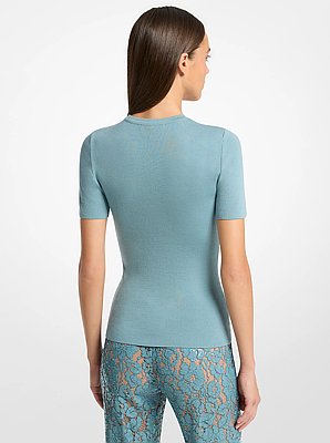 Cashmere Short-Sleeve Sweater
