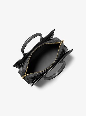 Laila Medium Leather Satchel in BLACK | Michael Kors image number 1