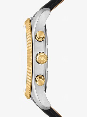 Reloj Lexington oversize de piel en dos tonos
