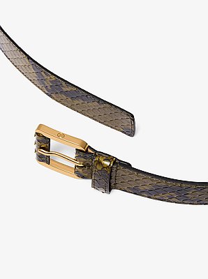 Cintur&oacute;n Jodi de piel con relieve de serpiente para pantal&oacute;n