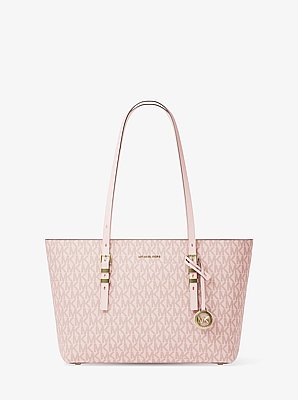 Quinn Medium Signature Logo and Leather Tote Bag