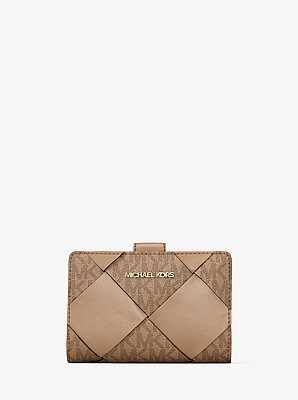 Gewebte Brieftasche Jet Set Travel Medium mit Signature-Logomuster