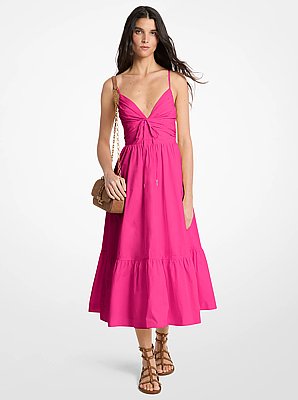 Cotton Poplin Midi Dress