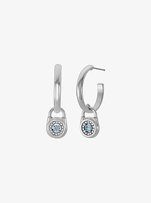 Aretes de aro de candado con incrustaciones