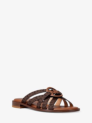Erika Signature Logo and Leather Sandal