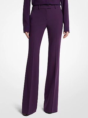 Haylee Stretch Wool Crepe&nbsp;Flared Trousers