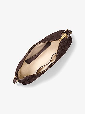 Nolita Medium Hand-Woven Suede Shoulder Bag