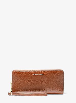 L&auml;ngliche Brieftasche Jet Set Travel Large aus gekrispeltem Leder