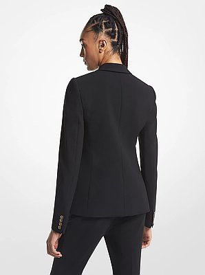 Crepe Double-Breasted Blazer