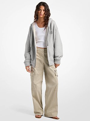 Oversized Fleece-Lined Cotton Hoodie