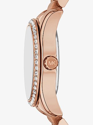 Reloj Lexington mini en tono dorado rosa con incrustaciones