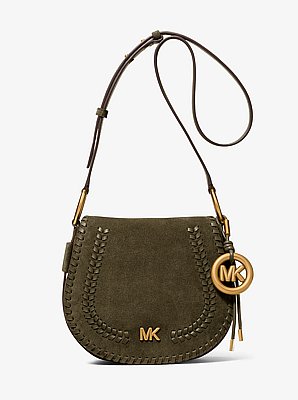 Josie Medium Whipstitched Suede Saddle Bag image number 0