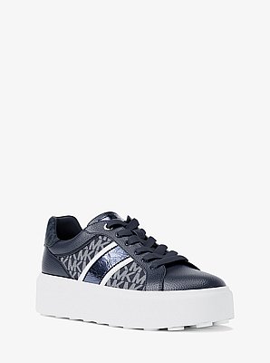 Romey Signature Logo Stripe Platform Sneaker