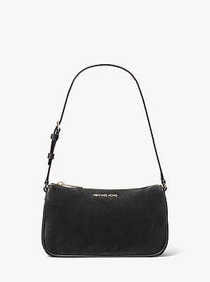 Pochette Jet Set media in pelle scamosciata