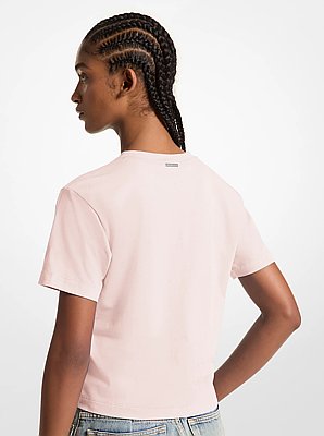 Camiseta de algod&oacute;n org&aacute;nico adornada con logotipo