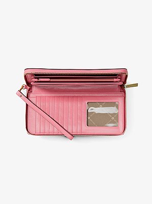 Grande pochette-bracelet Jet Set Travel en cuir grain&eacute; in &OElig;ILLET | Michael Kors image number 1