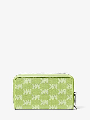 Jet Set Travel Large Logo Jacquard Denim Smartphone Wristlet