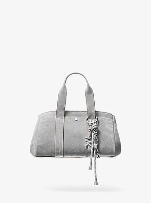 Silver-Tone and Speckled Cord Bag Charm